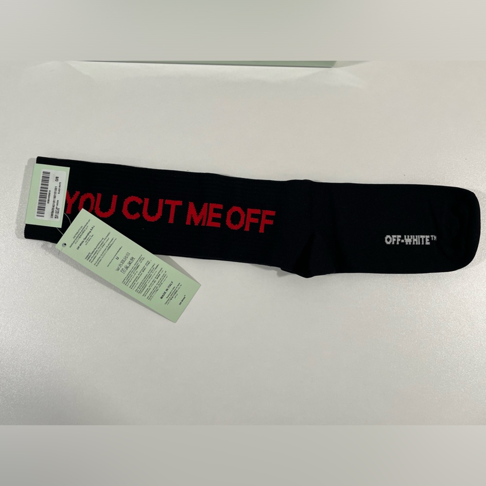 New in box! Off-white, Diagonals Mid Socks, black, size U - Picture 8 of 11